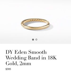 David Yurman 18k Yellow Gold Band.